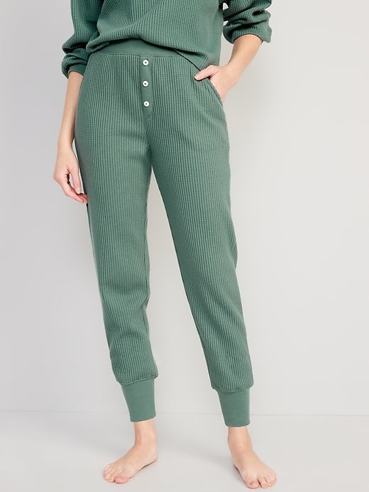 High-waisted jogger waffle pants