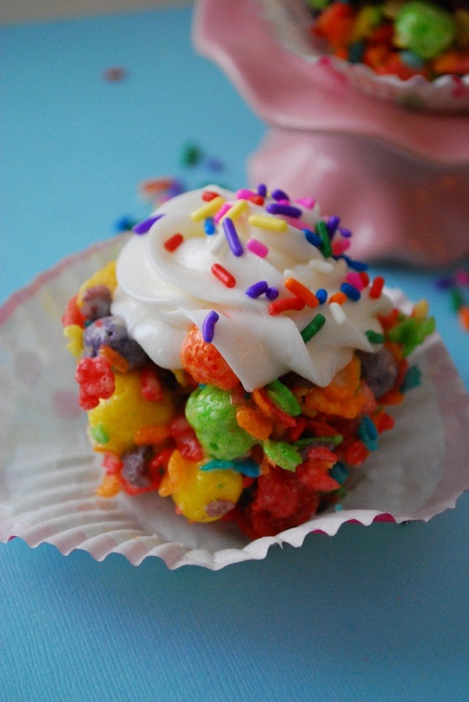 Fruity Pebbles Rice Krispies Cupcakes Cereal Dessert Recipes