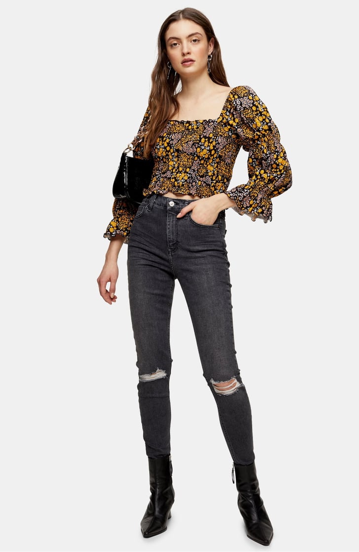 topshop jamie jeans black ripped