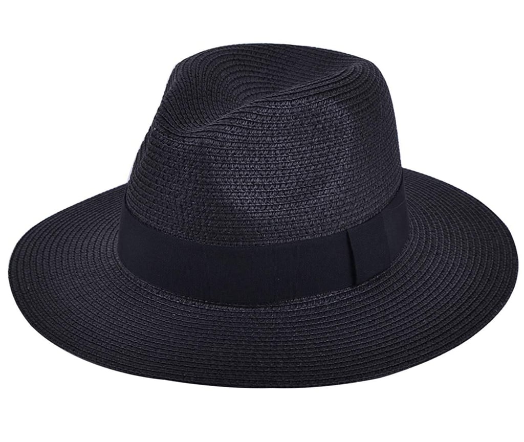 Lanzom Wide-Brim Straw Panama Roll-up Hat