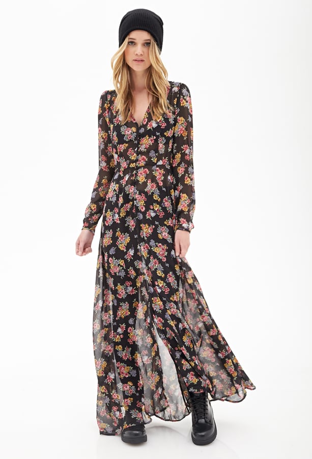 Forever 21 Floral Chiffon Maxi Dress