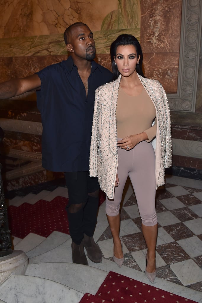 Kim Kardashian and Kanye West at the Balmain Afterparty in Paris in 2014