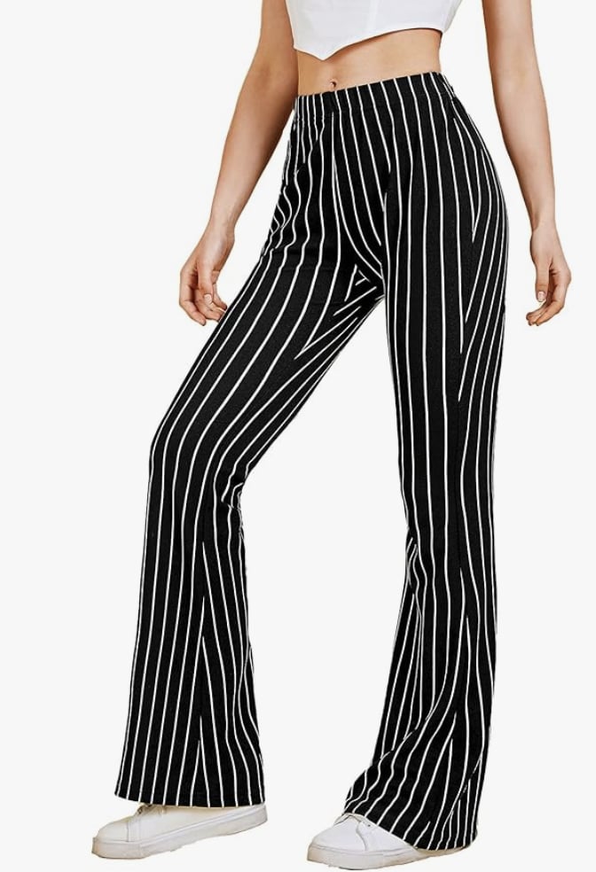 Wdirara Striped Flare Bell Bottoms