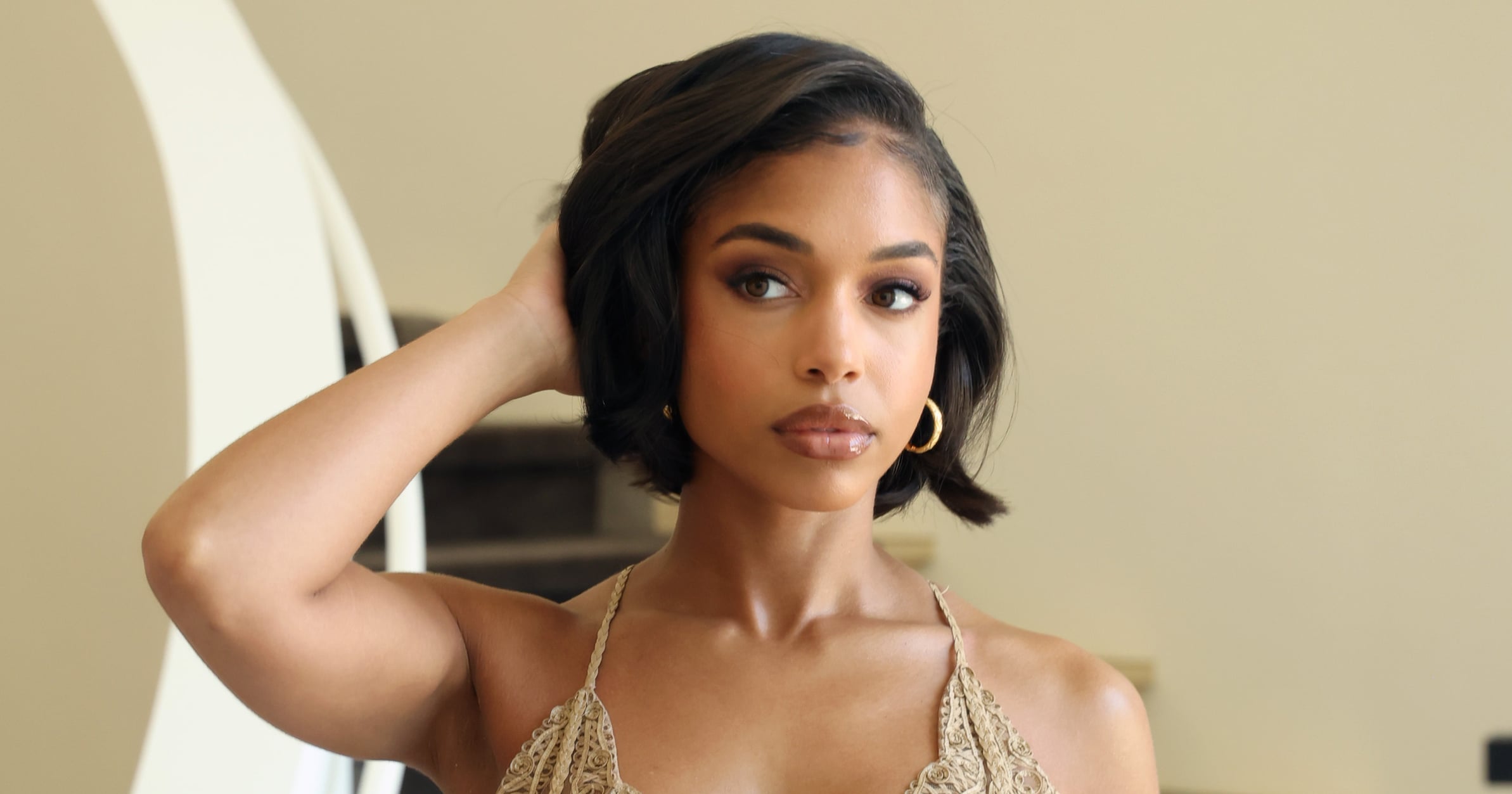 Lori Harvey's Nude Vintage Versace Mother's Day Dress PS Fashion