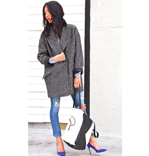 We're already excited just thinking that the coat Marissa showed off might be a piece of the Banana's Fall line: "Graphic Saturday. #sneakpeek w/ @bananarepublic of things to come #ootd #xomarissa". 
Source: Instagram user marissawebb