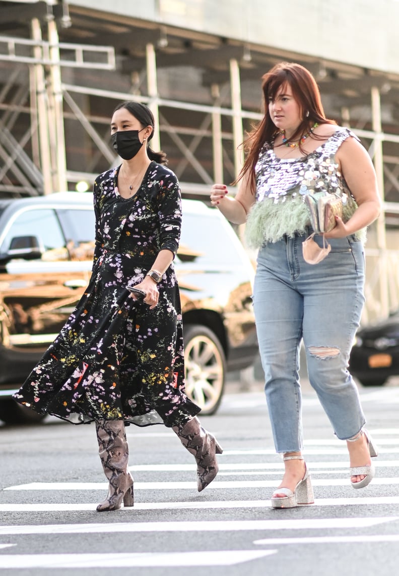 Pair your jeans with a standout feathered and sequined top for an instant outfit.