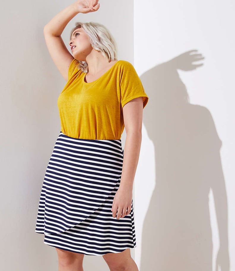 Loft Striped Wrap Skirt