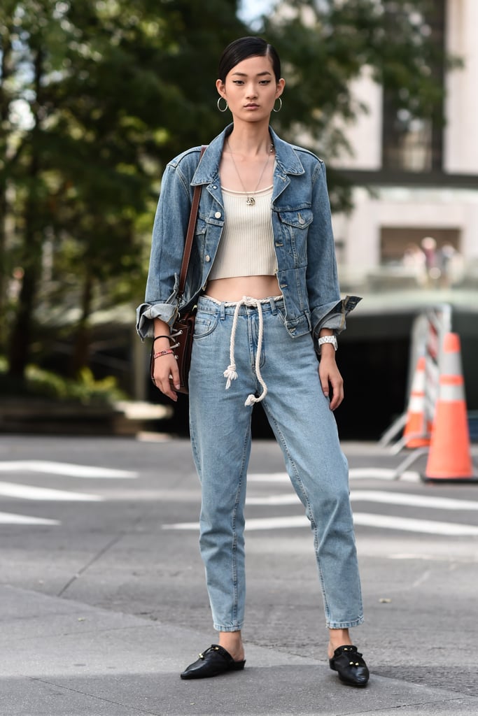 Seek denim styles with interesting waistbands — especially those that give way to the use of new and whimsical accessories.