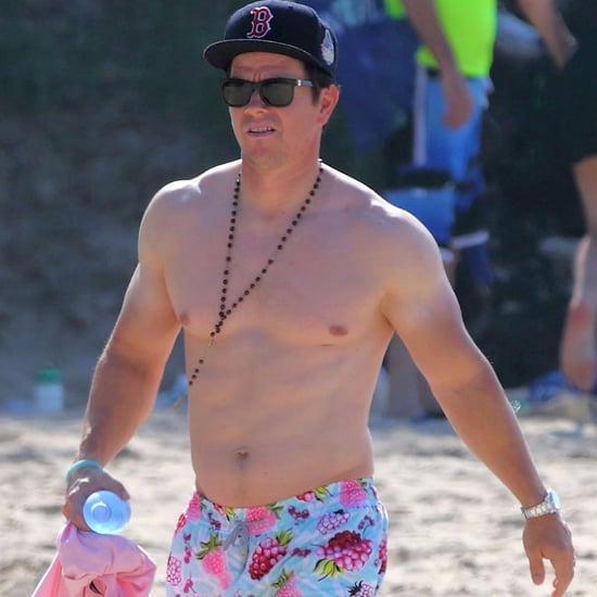 Mark Wahlberg With a Farmer's Tan on the Beach December 2015