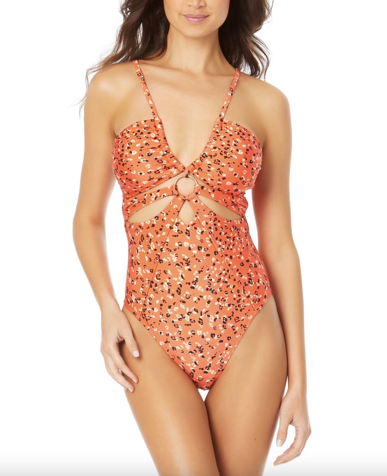 California Waves Juniors' Printed V-Neck One-Piece Swimsuit