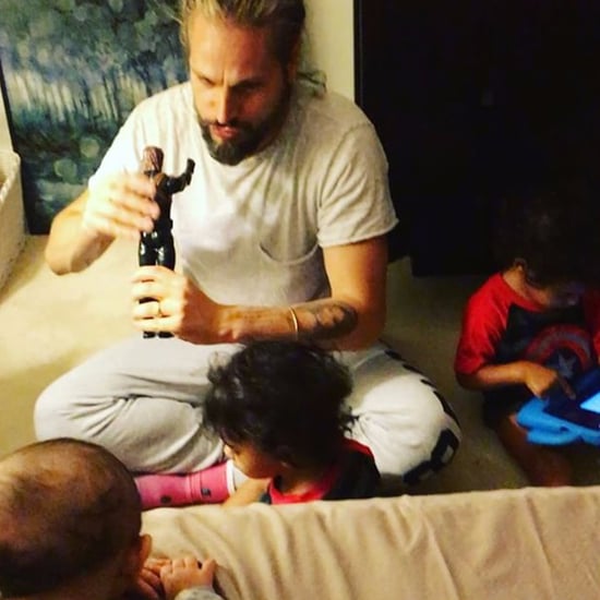 Zoe Saldana's Husband Playing With Kids March 2017