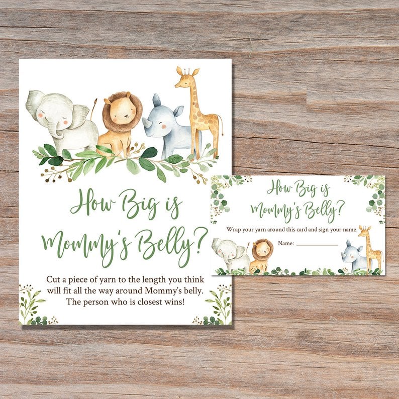 Guess mommy's tummy size free printable shop