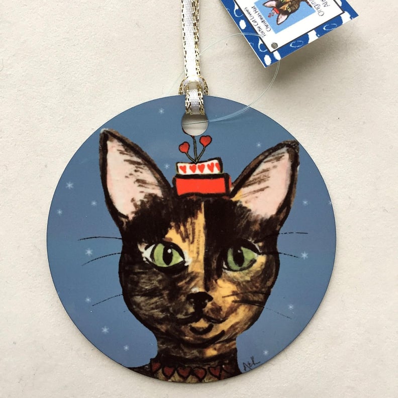 Aluminum Calico Cat Ornament