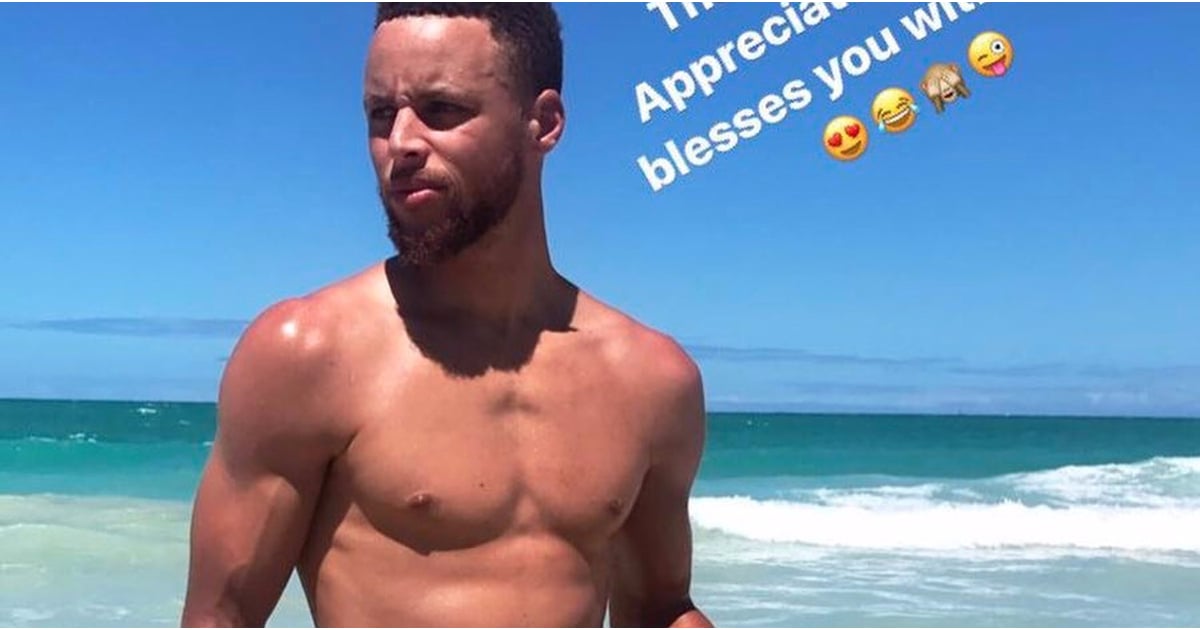 steph curry without a shirt