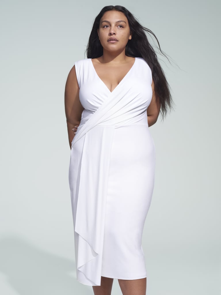Jason Wu/ELOQUII Draped Asymmetric Midi Dress