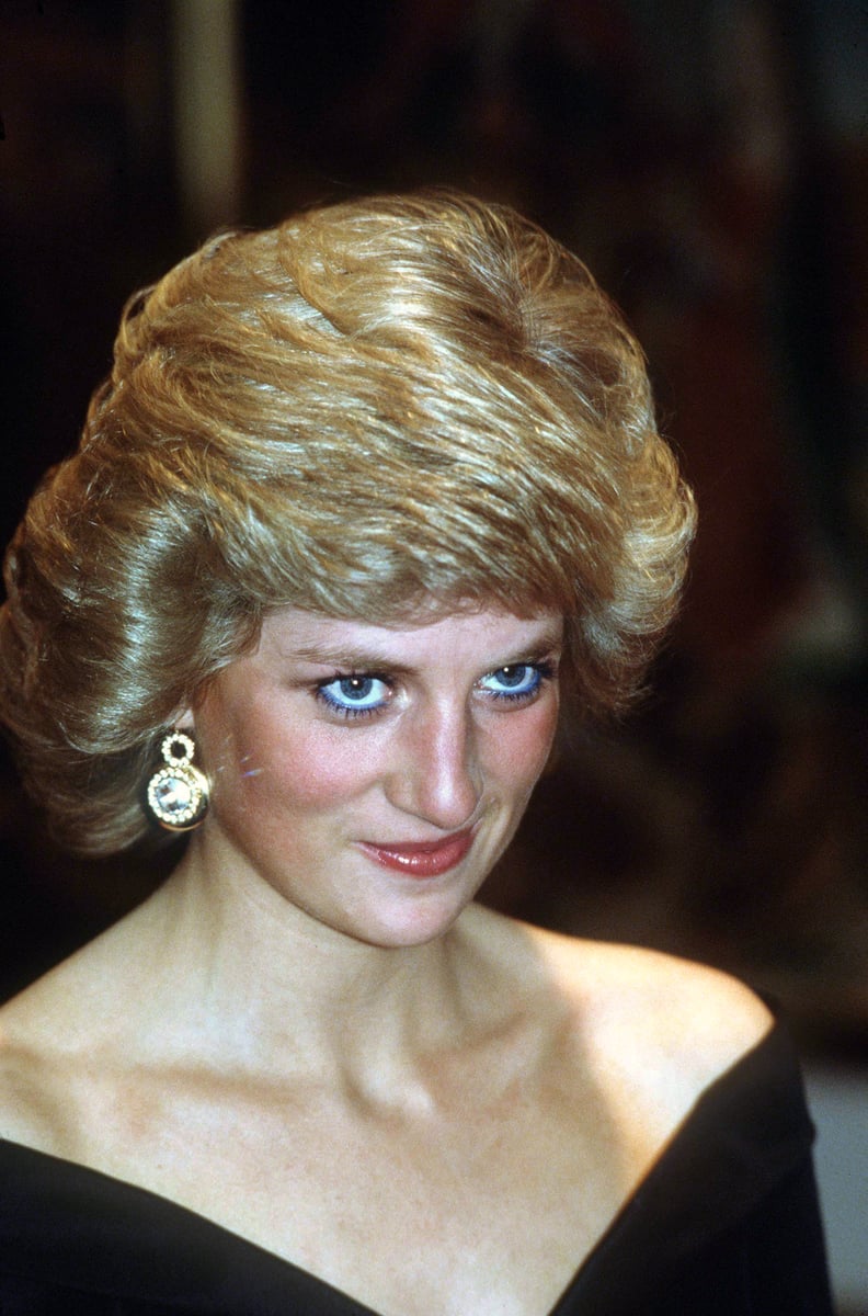 Princess Diana Wearing Blue Eyeliner in 1987