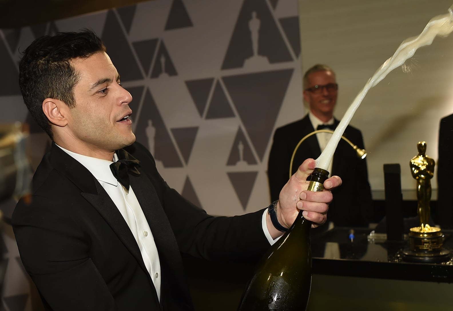 Rami Malek Spraying Champagne at the 2019 Oscars PS Celebrity