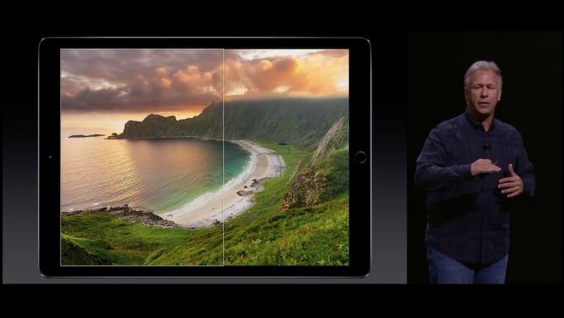 The 12.9-inch Retina display.