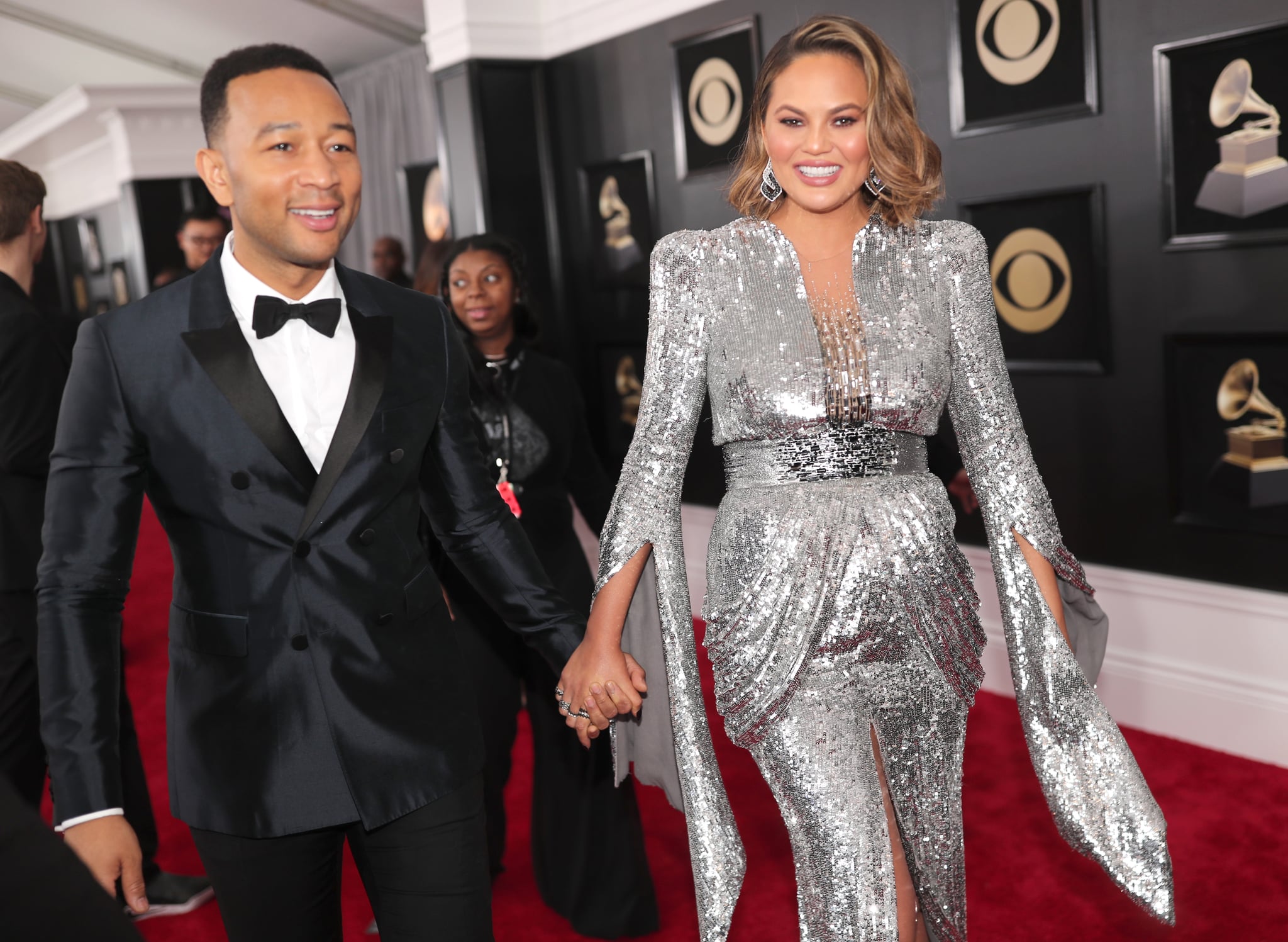 NEW YORK, NY - JANUARY 28:  Recording artist John Legend and model Chrissy Teigen attend the 60th Annual GRAMMY Awards at Madison Square Garden on January 28, 2018 in New York City.  (Photo by Christopher Polk/Getty Images for NARAS)