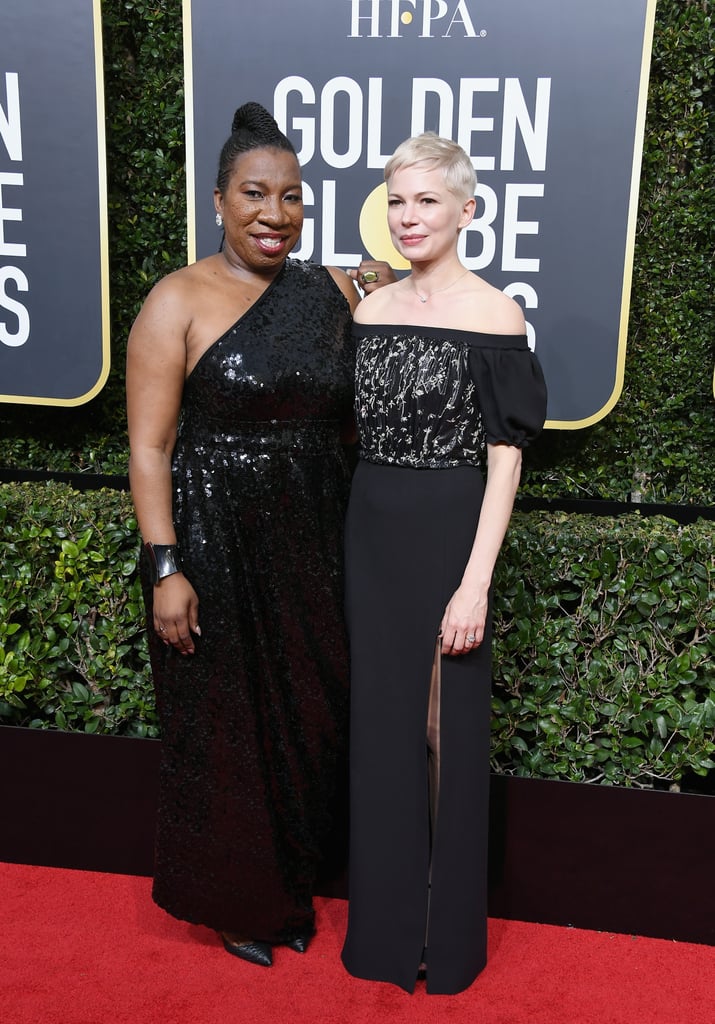 Michelle Williams and Tarana Burke at the 2018 Golden Globes