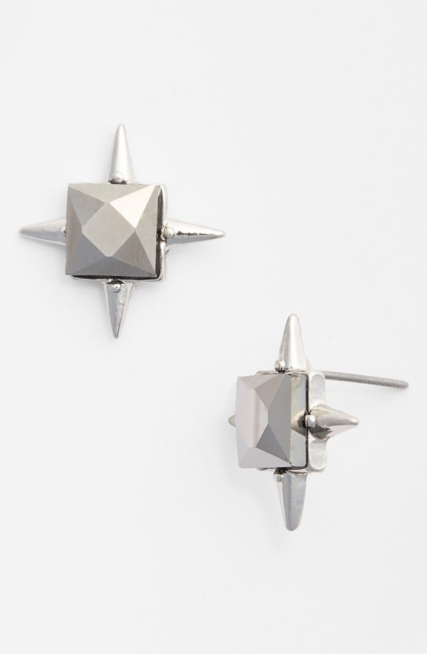 Robert Rose Square Gem Spiked Stud Earrings