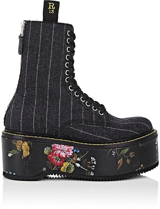 R 13 Women's Double Stack Flannel Ankle Boots