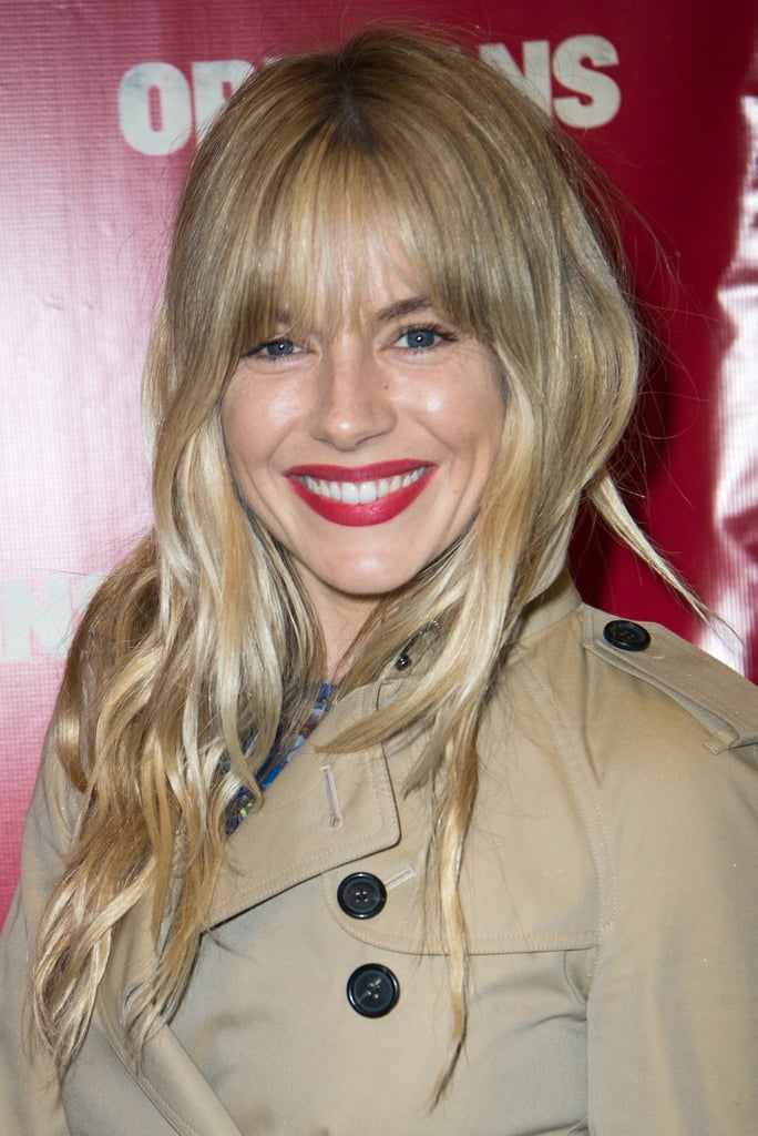 Sienna Miller Trendy Celebrity Bangs For All Face Shapes And Hair Textures Popsugar Beauty 8873