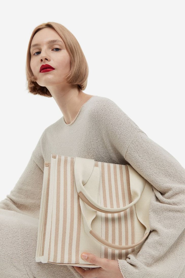 An Everyday Tote H&M JuteBlend Tote Bag Shop the Best New Arrivals