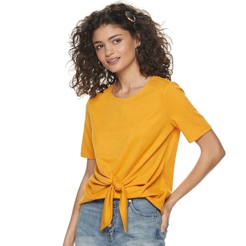 POPSUGAR Tie-Front Short-Sleeve Tee