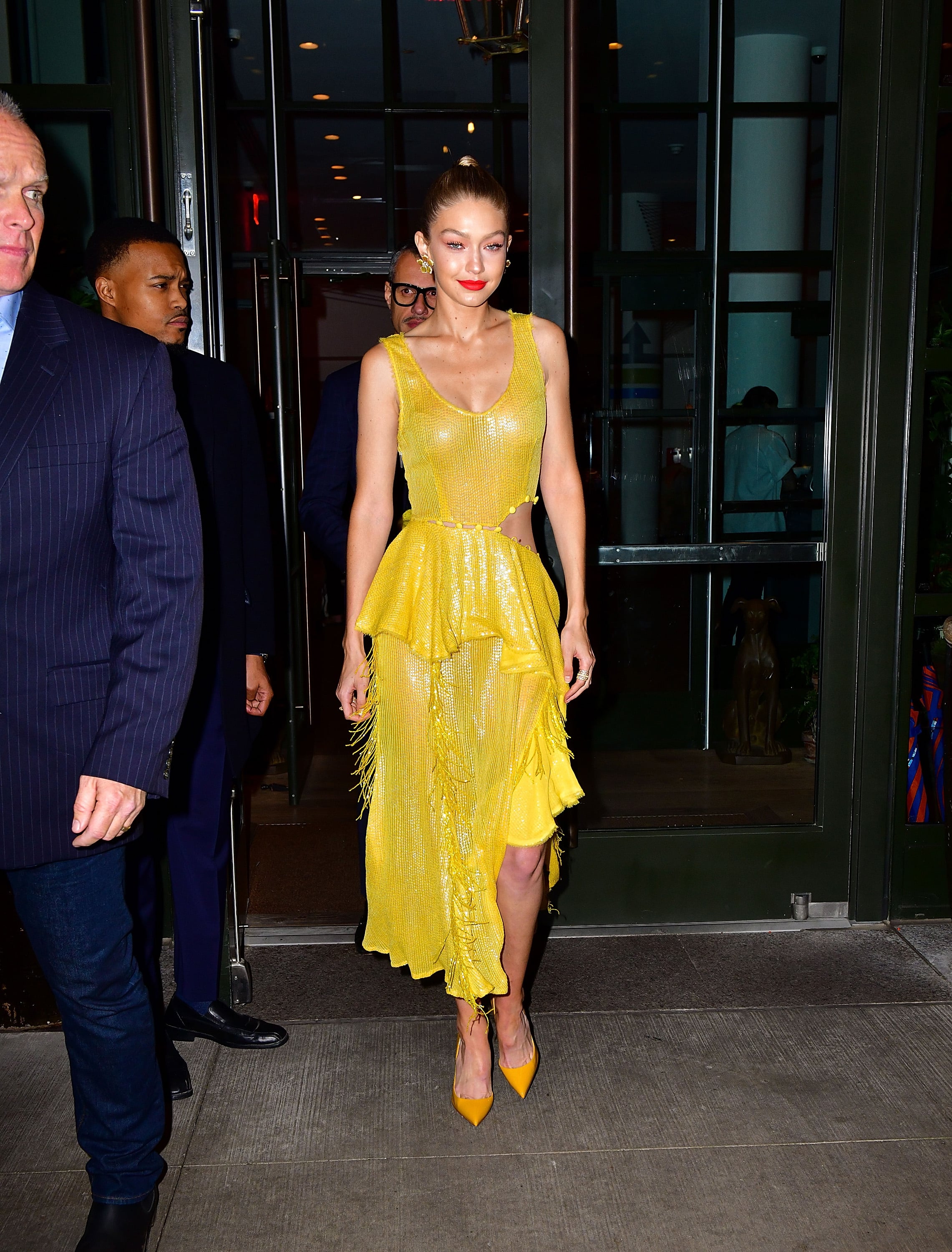 Gigi Hadid Yellow Prabal Gurung Dress POPSUGAR Fashion