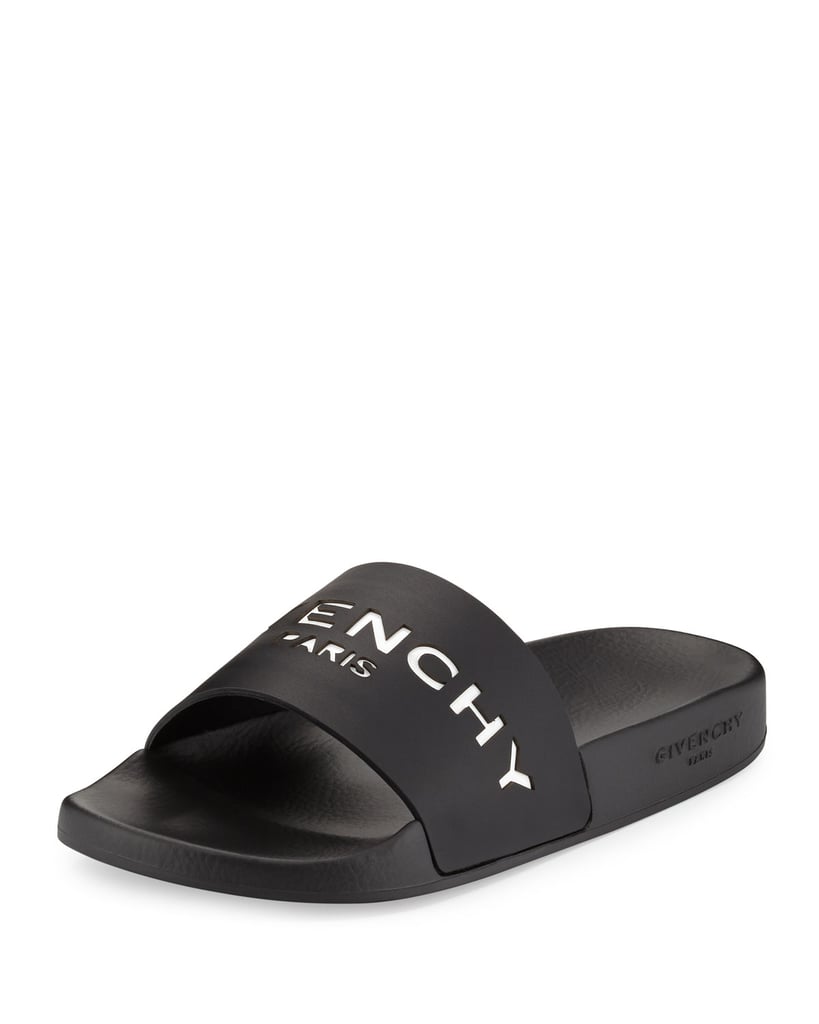 Givenchy Logo Rubber Slide Sandal, Black ($295)
