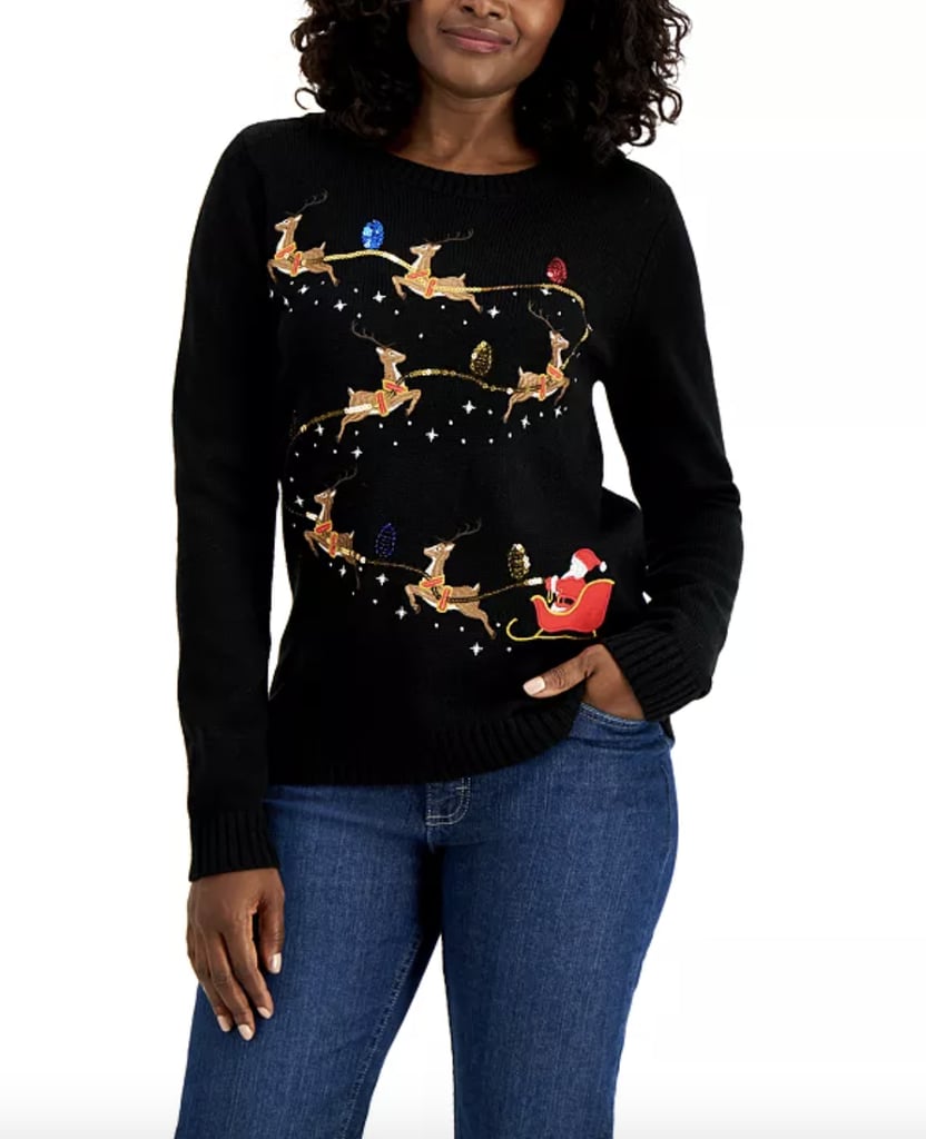 Karen Scott Sequin Reindeer Sweater | The Best Ugly Christmas Sweaters ...