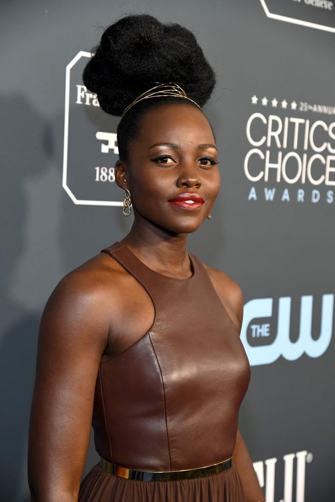 Lupita Nyong'o's Hair Detail at the Critics' Choice Awards