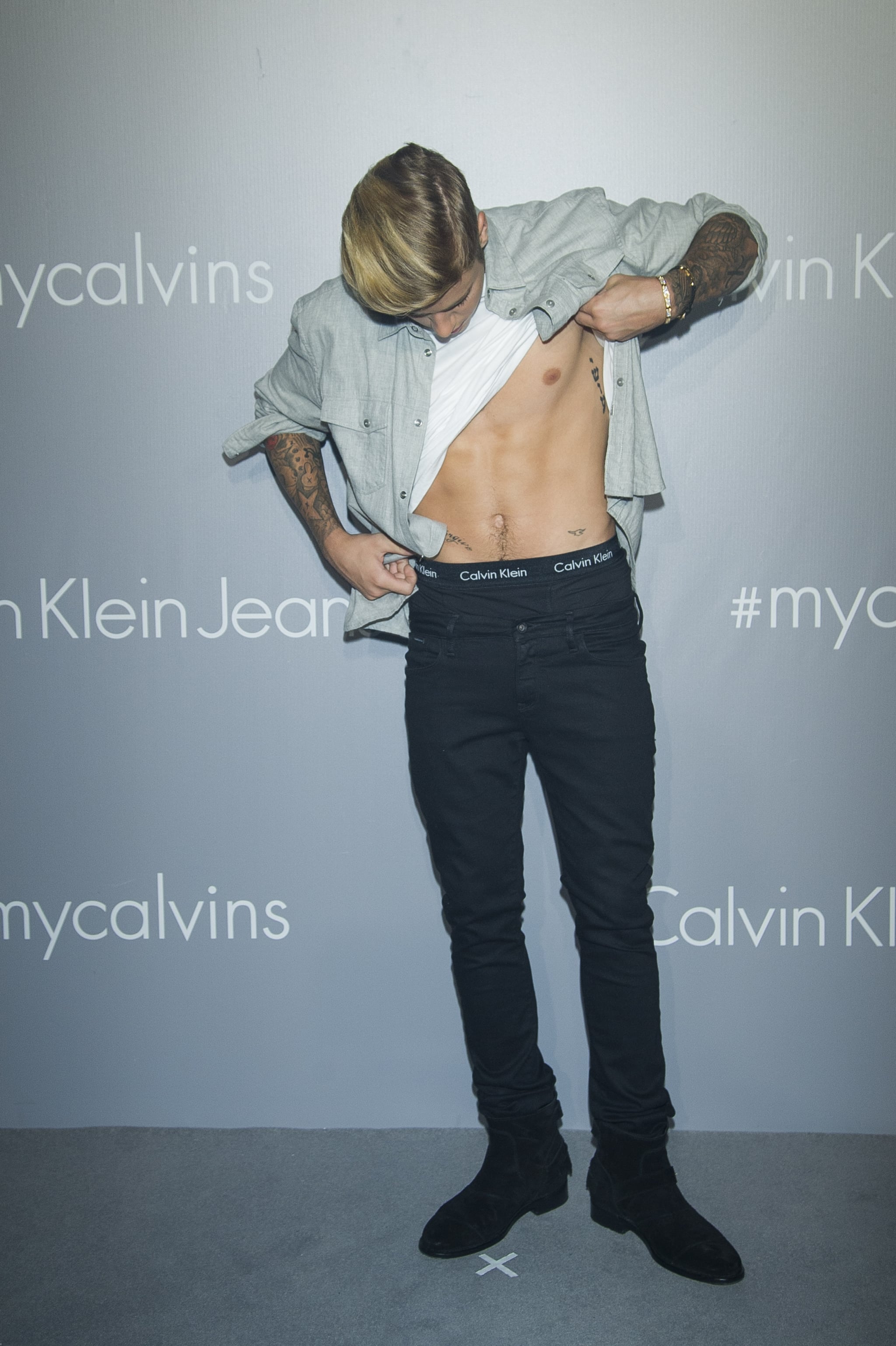 Justin Bieber and Kendall Jenner at Calvin Klein Event | POPSUGAR Celebrity