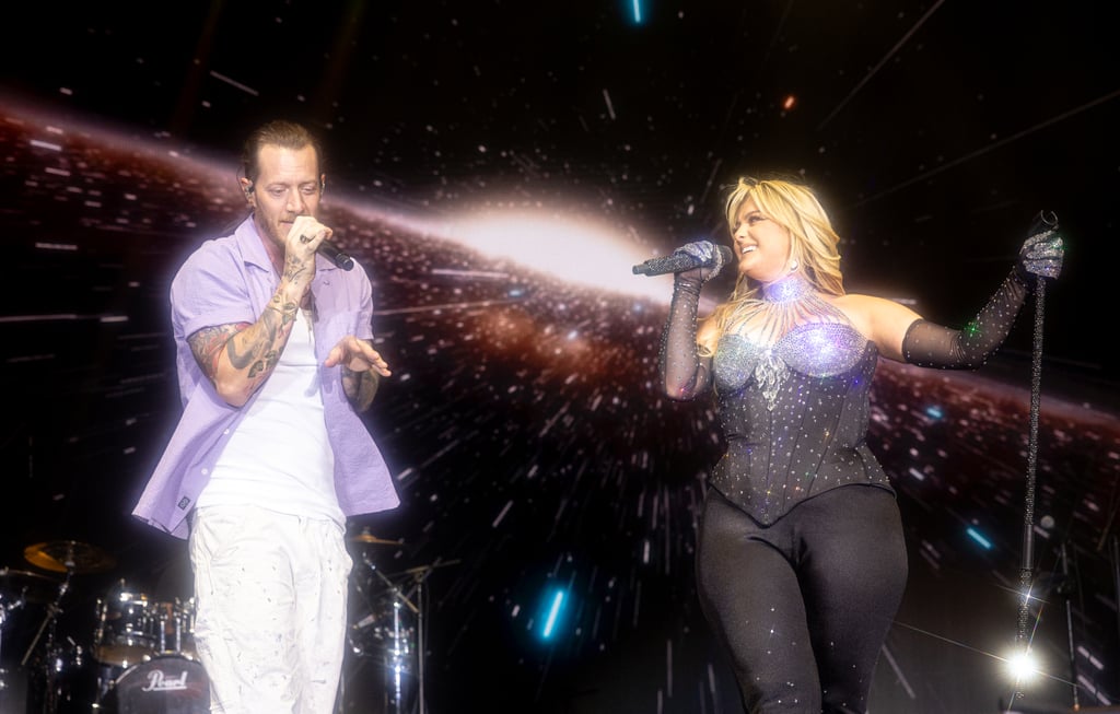 Tyler Hubbard and Bebe Rexha at Life Is Beautiful 2023