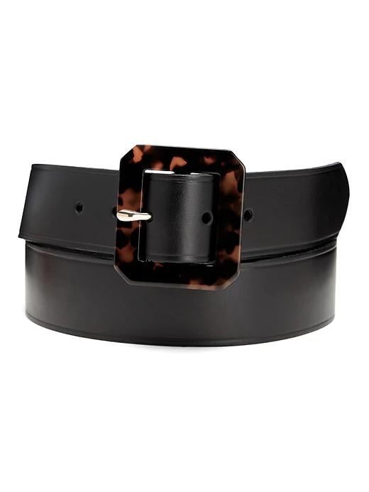 Resin Buckle Leather Belt