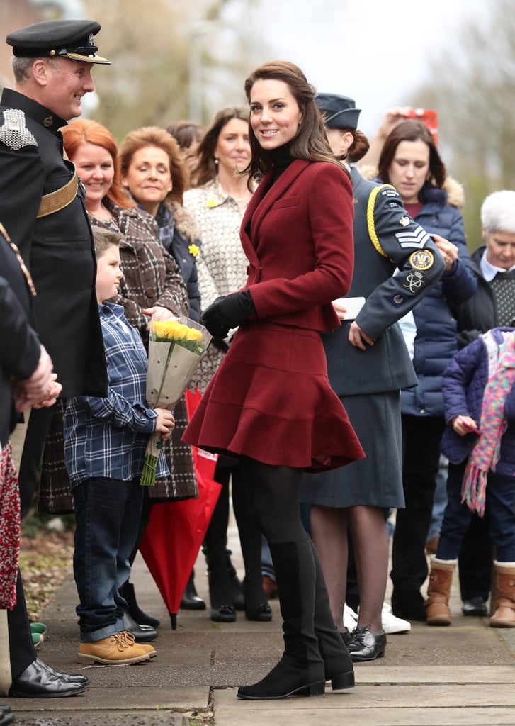 Kate Middleton Wearing Red Paule Ka Suit
