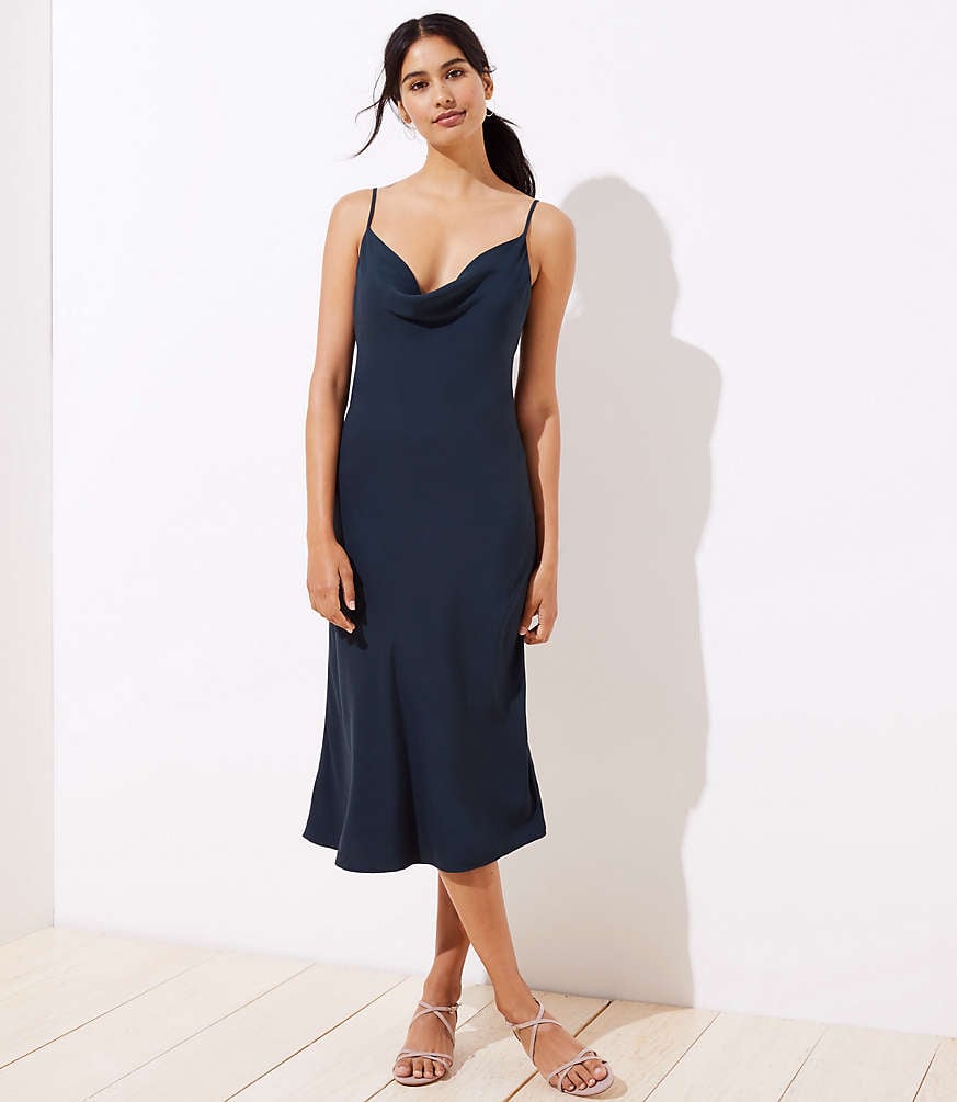 Loft Draped Midi Slip Dress