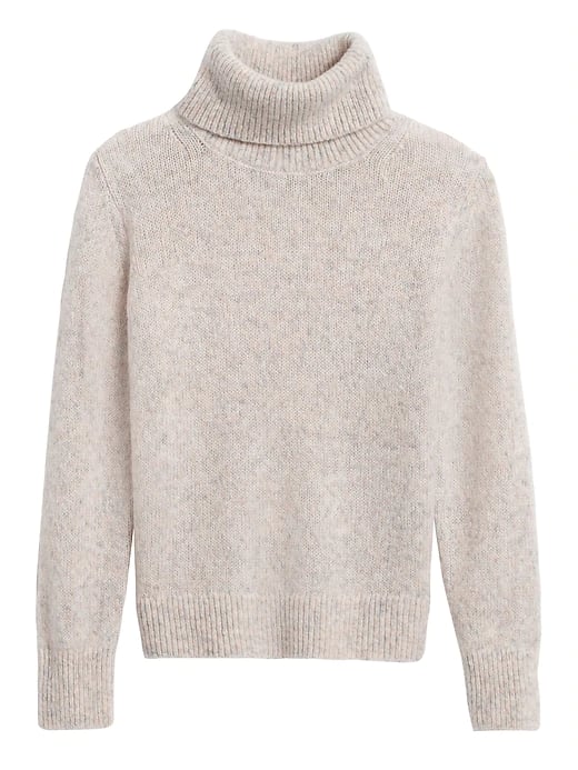 Merino-Blend Boxy Turtleneck Sweater