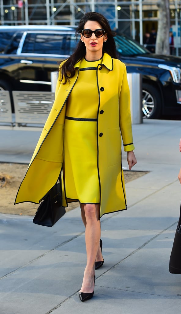 Amal Clooney's Yellow Bottega Veneta Dress March 2017