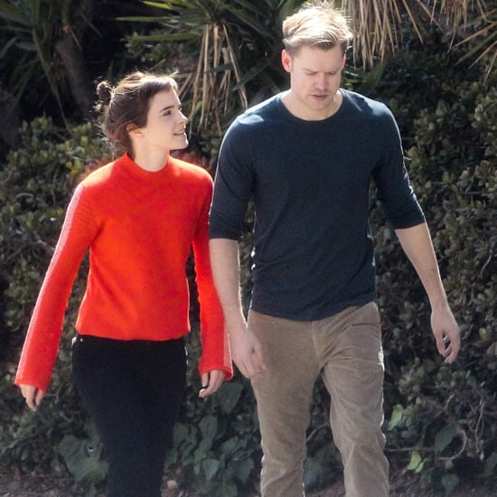 Emma Watson in Red Sweater With Chord Overstreet
