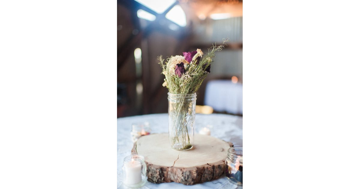 Wood Cookie Centerpieces Rustic Wedding Decor POPSUGAR Home Photo 8