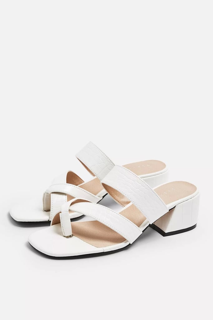 Topshop Darcy White Toe Loop Sandals