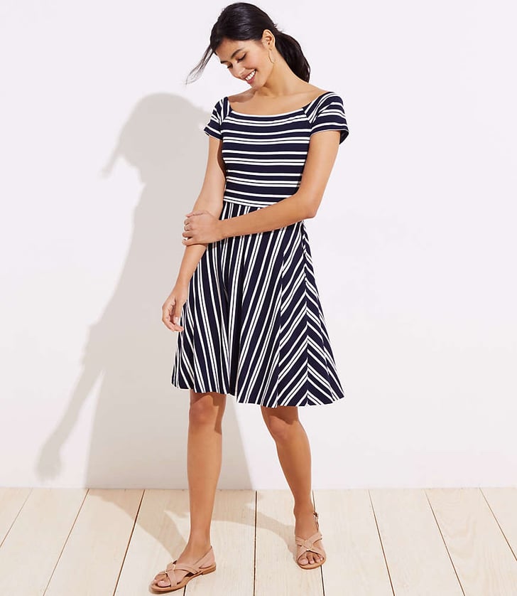Loft Striped Wrap Back Flare Dress | Best Summer Dresses From Loft