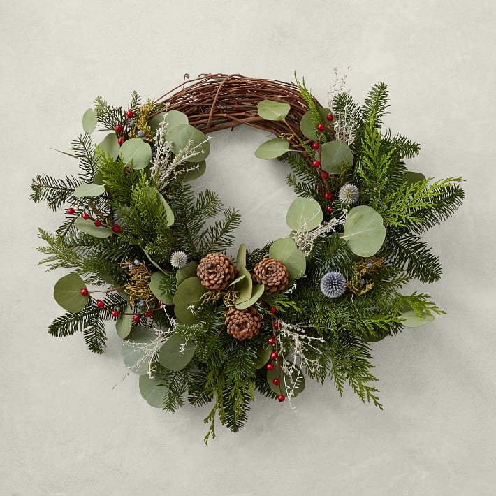 Williams Sonoma Rustic Holiday Branch Wreath | The Best Holiday Wreaths ...
