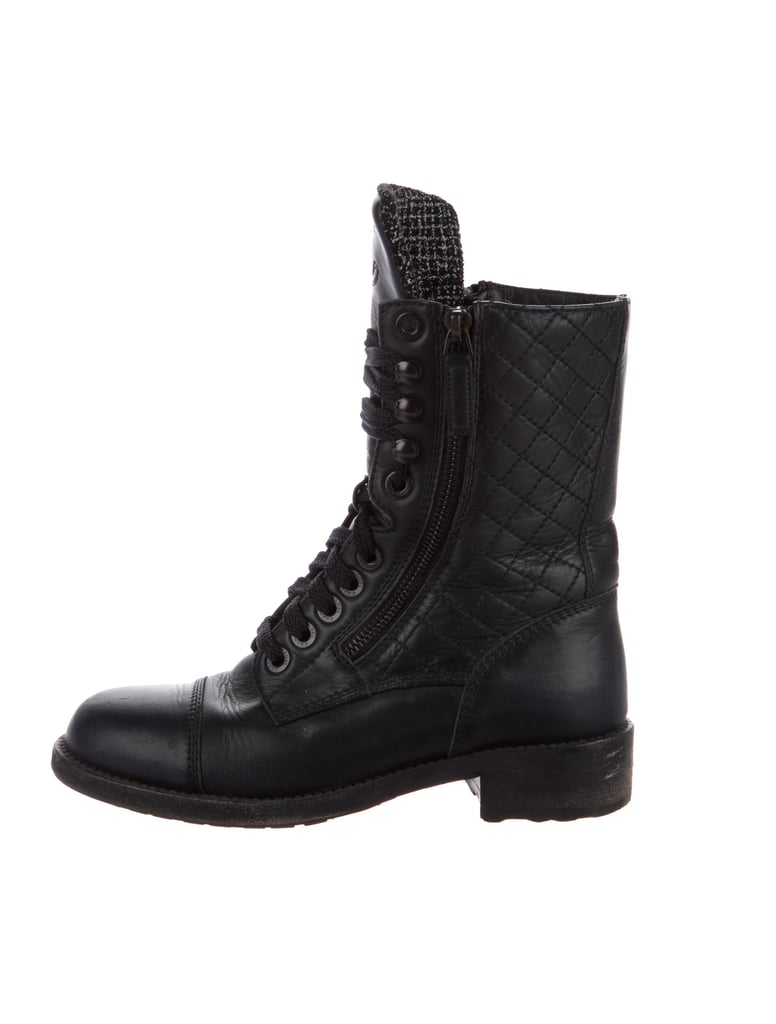 Chanel Leather Combat Boots