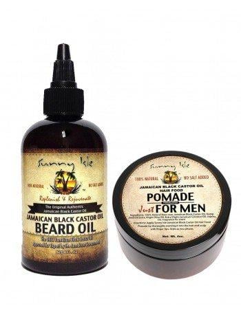 Sunny Isle Jamaican Black Castor Beard Oil & Pomade Bundle