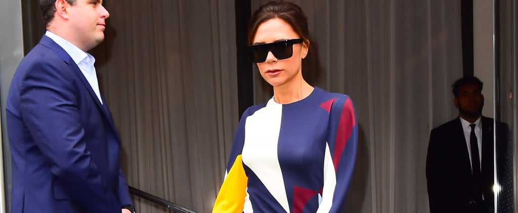 Victoria Beckham Wearing Graphic Print Outfit