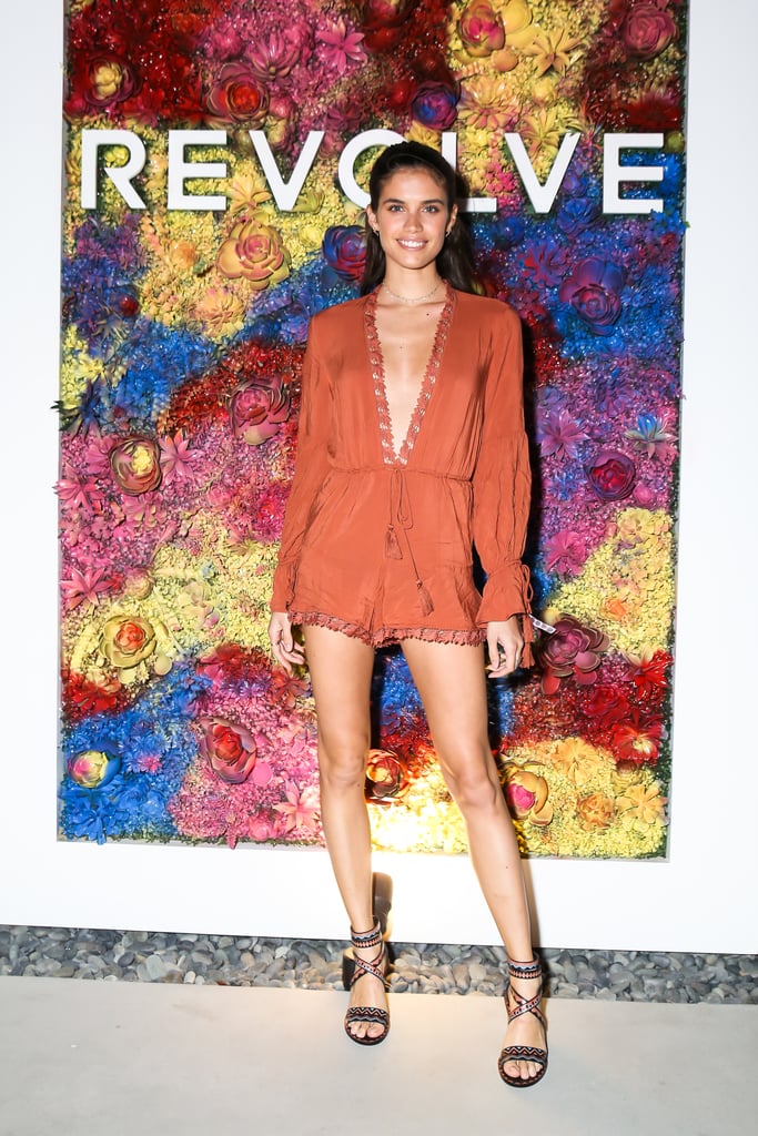 Sara Sampaio slipped into the alé by Alessandra x Revolve Belihna Romper for the Revolve dinner. 