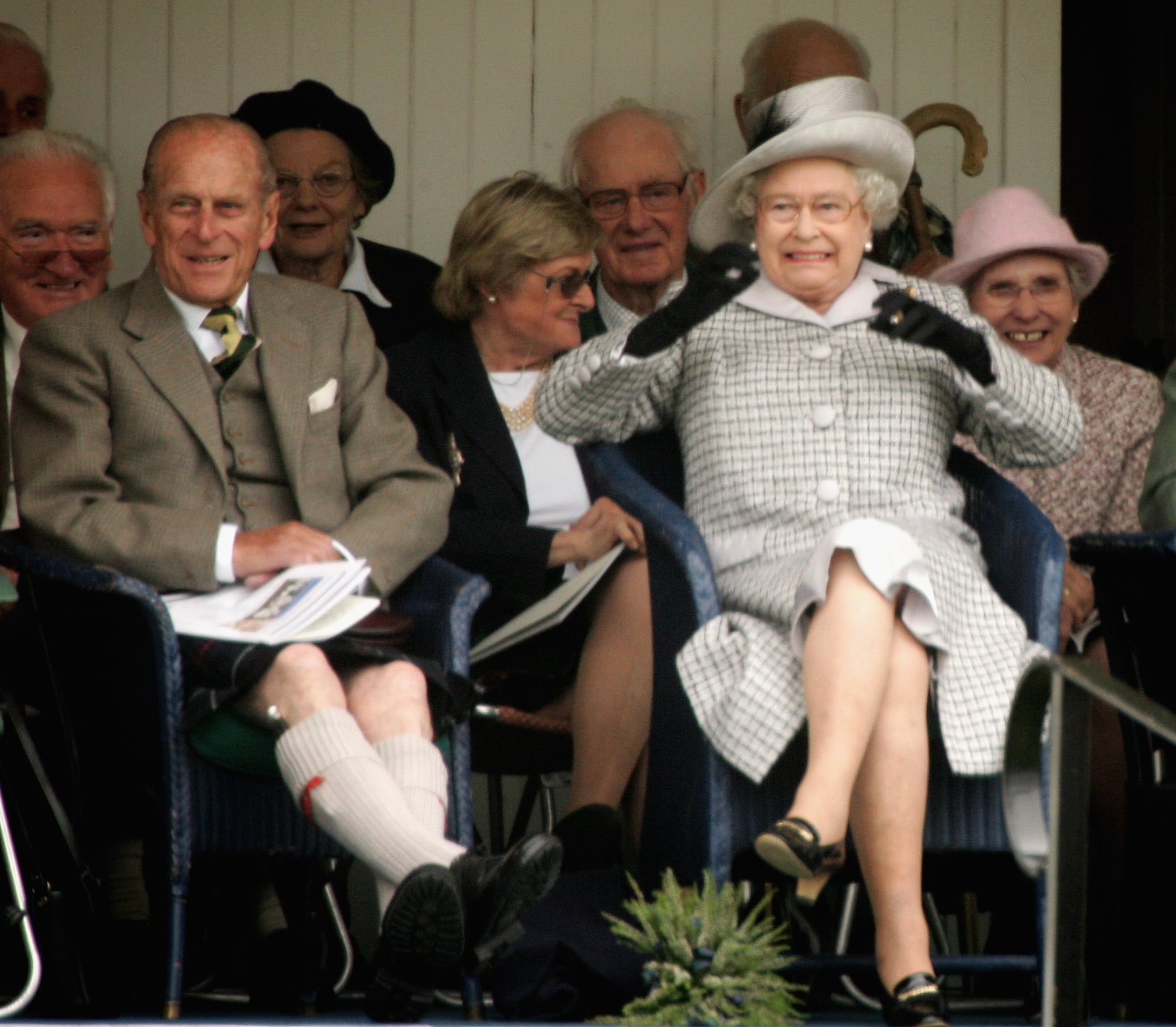 Queen Elizabeth II reacts at the Braemar Gathering in 2006